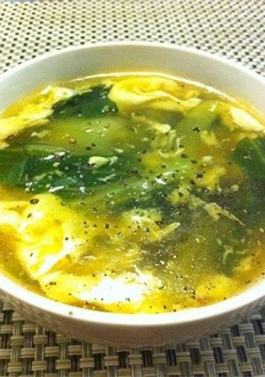 青梗菜と卵のスープ-レシピのメイン写真