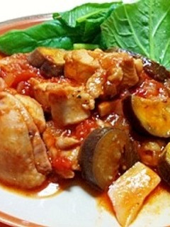 茄子とエリンギ鶏肉のトマト煮-レシピのメイン写真