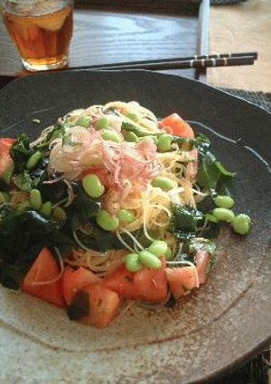 トマトと枝豆の冷製パスタミント風味-レシピのメイン写真
