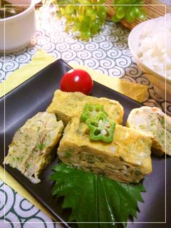 オクラと長芋と青海苔の卵焼き-レシピのメイン写真