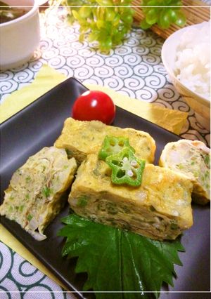 オクラと長芋と青海苔の卵焼き-レシピのメイン写真