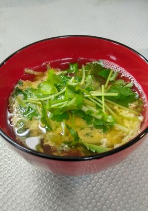 三つ葉とみょうがの卵とじ汁-レシピのメイン写真