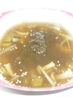 みょうがとオクラととろろ昆布のお吸い物☆-レシピのメイン写真