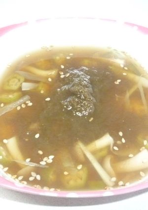 みょうがとオクラととろろ昆布のお吸い物☆-レシピのメイン写真