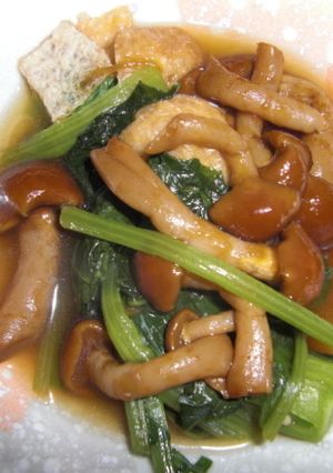 小松菜・油揚げ・やまなめのさっと煮-レシピのメイン写真
