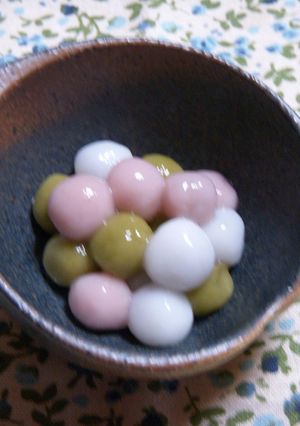 ちょこイン３色白玉-レシピのメイン写真