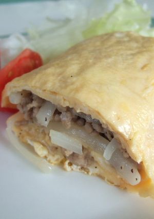朝ご飯！ひき肉deオムレツ-レシピのメイン写真