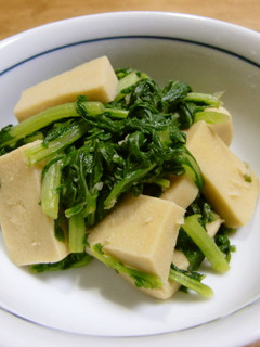 簡単!大根葉と高野豆腐のめんつゆ煮-レシピのメイン写真