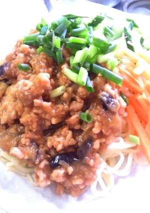 ヘルシー♪ナスの鶏肉味噌☆ジャージャー麺-レシピのメイン写真