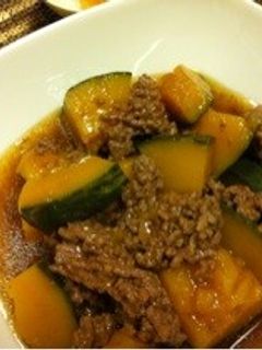 かぼちゃと合挽肉の煮物-レシピのメイン写真