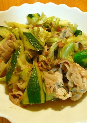 アメリカンポークもも肉と野菜の梅肉炒め-レシピのメイン写真