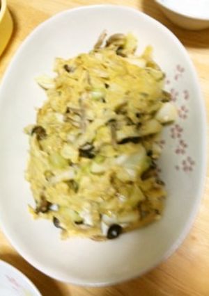 キャベツとシメジの卵炒め（バター醤油味）-レシピのメイン写真
