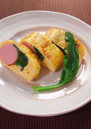 魚肉ソーセージとほうれん草の卵焼き-レシピのメイン写真