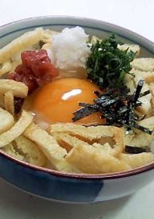 カリカリお揚げと彩り薬味の卵かけごはん-レシピのメイン写真