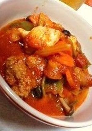 鶏胸肉といろいろ野菜のトマト煮込み。-レシピのメイン写真