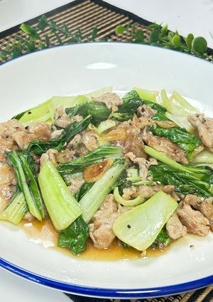 青梗菜と豚肉のにんにくオイスター炒め-レシピのメイン写真