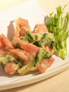 魚肉ソーセージと水菜の天ぷら-レシピのメイン写真