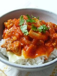 煮込みトマトのイタリア丼-レシピのメイン写真