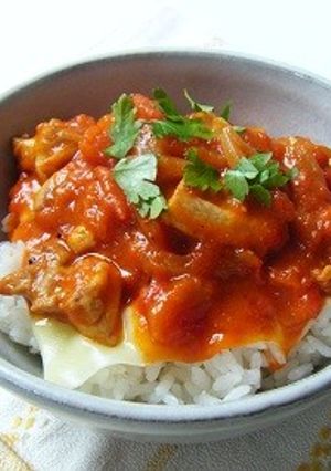 煮込みトマトのイタリア丼-レシピのメイン写真