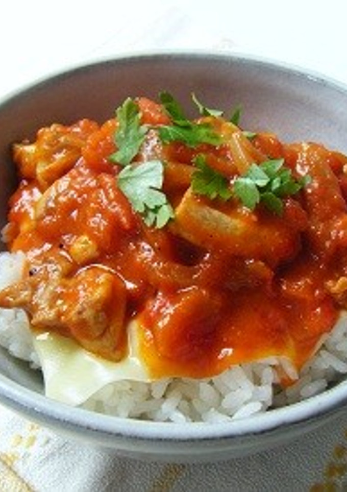 煮込みトマトのイタリア丼-レシピのメイン写真