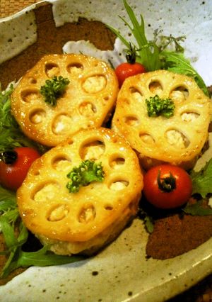 ✿レンコン挟み♬チキンバーグ✿-レシピのメイン写真