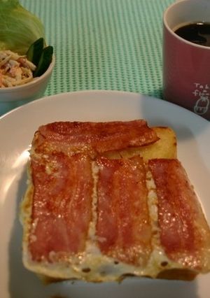 ずぼらレシピ・ベーコンエッグトースト-レシピのメイン写真