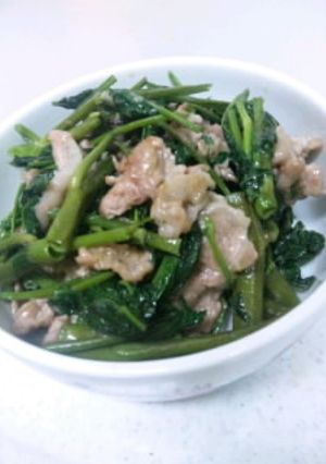 空芯菜と豚肉の生姜炒め-レシピのメイン写真