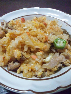 長芋とオクラのキムチチャーハン-レシピのメイン写真