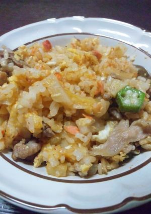 長芋とオクラのキムチチャーハン-レシピのメイン写真