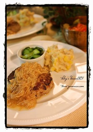 超ヘルシー！なめたけおろしハンバーグ-レシピのメイン写真