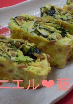 納豆と韓国海苔の卵焼き-レシピのメイン写真