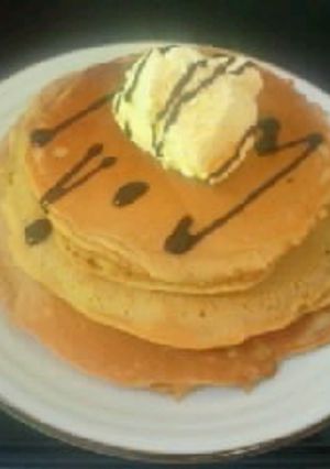 材料2つ☆簡単コーヒー牛乳ホットケーキ-レシピのメイン写真