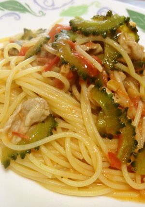 トマト❤ゴーヤ❤豚肉の❤ギャップパスタ-レシピのメイン写真
