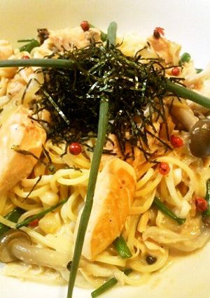 ✿鮭とキノコたっぷりタラコクリームスパ✿-レシピのメイン写真