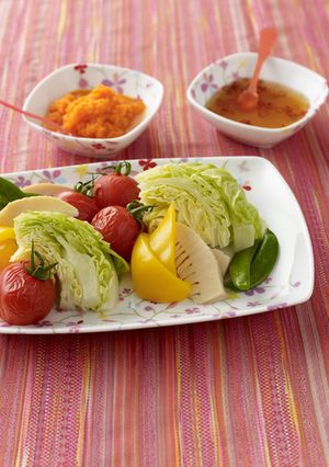 パーティ料理！蒸し野菜とエスニックソース-レシピのメイン写真