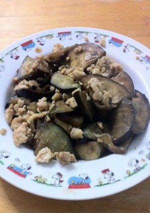 簡単！茄子と挽肉の炒め物♪-レシピのメイン写真