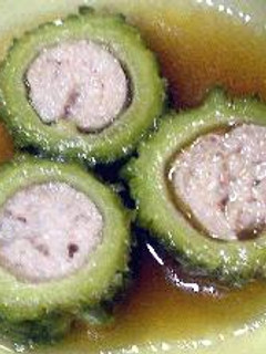はなびし草の肉詰めゴーヤのスープ煮-レシピのメイン写真