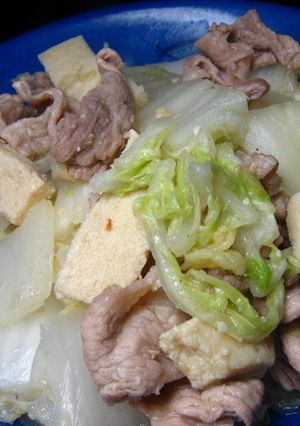 白菜と凍み豆腐(高野豆腐）の味噌炒め-レシピのメイン写真