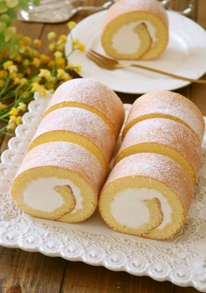 ⁂ふわふわロールケーキ⁂共立て-レシピのメイン写真