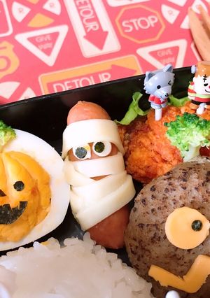 茹で卵deハロウィンかぼちゃ★キャラ弁に-レシピのメイン写真