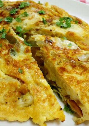 野菜たっぷり卵３ｺでオープンオムレツ-レシピのメイン写真