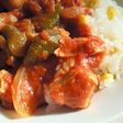 もろこしご飯で野菜モリモリトマト煮込み