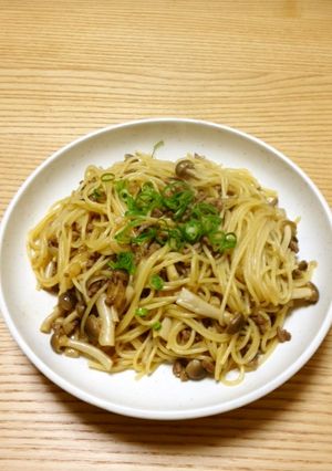牛ひき肉ときのこの和風パスタ-レシピのメイン写真