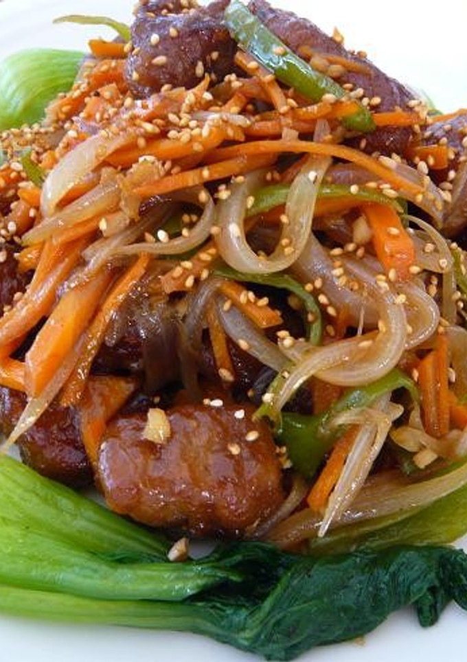 おからこんにゃくと野菜の黒酢炒め-レシピのメイン写真