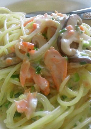 甘塩鮭の和風クリームパスタ-レシピのメイン写真