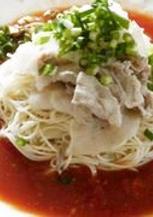 トマト風味豚しゃぶしゃぶ冷やし素麺-レシピのメイン写真