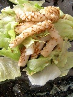 いかとレタスのごま和えです。-レシピのメイン写真