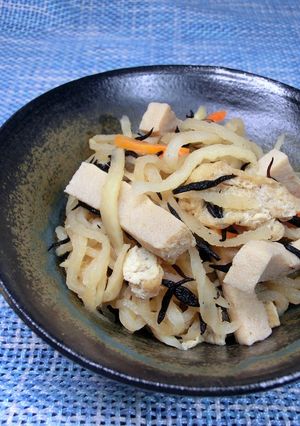 切干大根と凍み豆腐（高野豆腐）煮-レシピのメイン写真