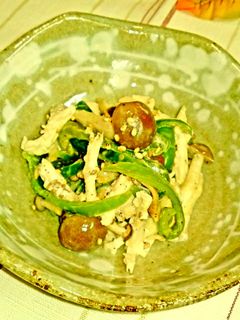 蒸し鶏とピーマンの和え物-レシピのメイン写真
