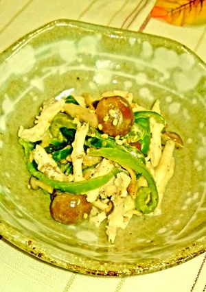蒸し鶏とピーマンの和え物-レシピのメイン写真